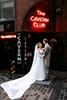 Bride and Groom outside the Cavern Club Matthew Street at Hard Days Night Hotel Liverpool