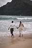 Spontaneous swim at elopement in Hawaii