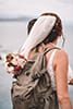 Bride and groom adventure hiking elopement in Hawaii